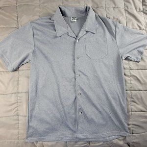 Brave Steed Mens 3XL Gray Button Up Short Sleeve Shirt Horses Riding Casual